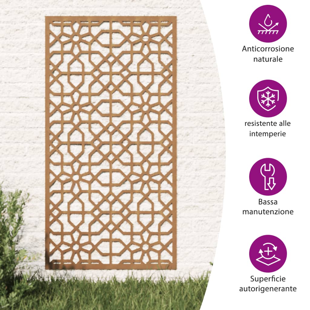 mór stílusú corten acél kerti faldísz 105 x 55 cm