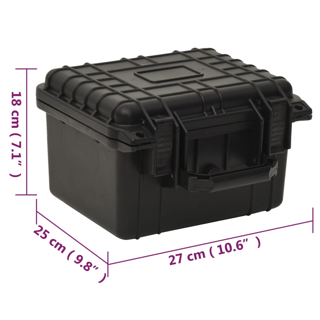 fekete PP hordozható repülős tok 27x25x18 cm