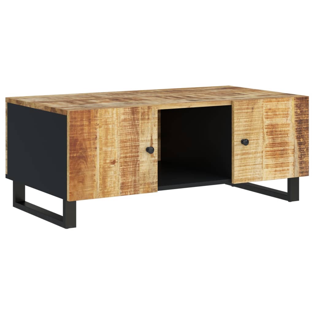 tömör mangófa és szerelt fa dohányzóasztal 100 x 54 x 40 cm
