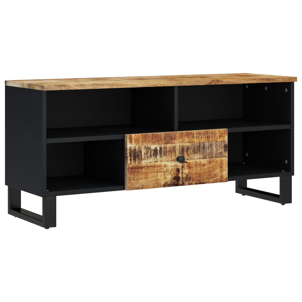 tömör mangófa és szerelt fa TV-szekrény 100 x 33 x 46 cm