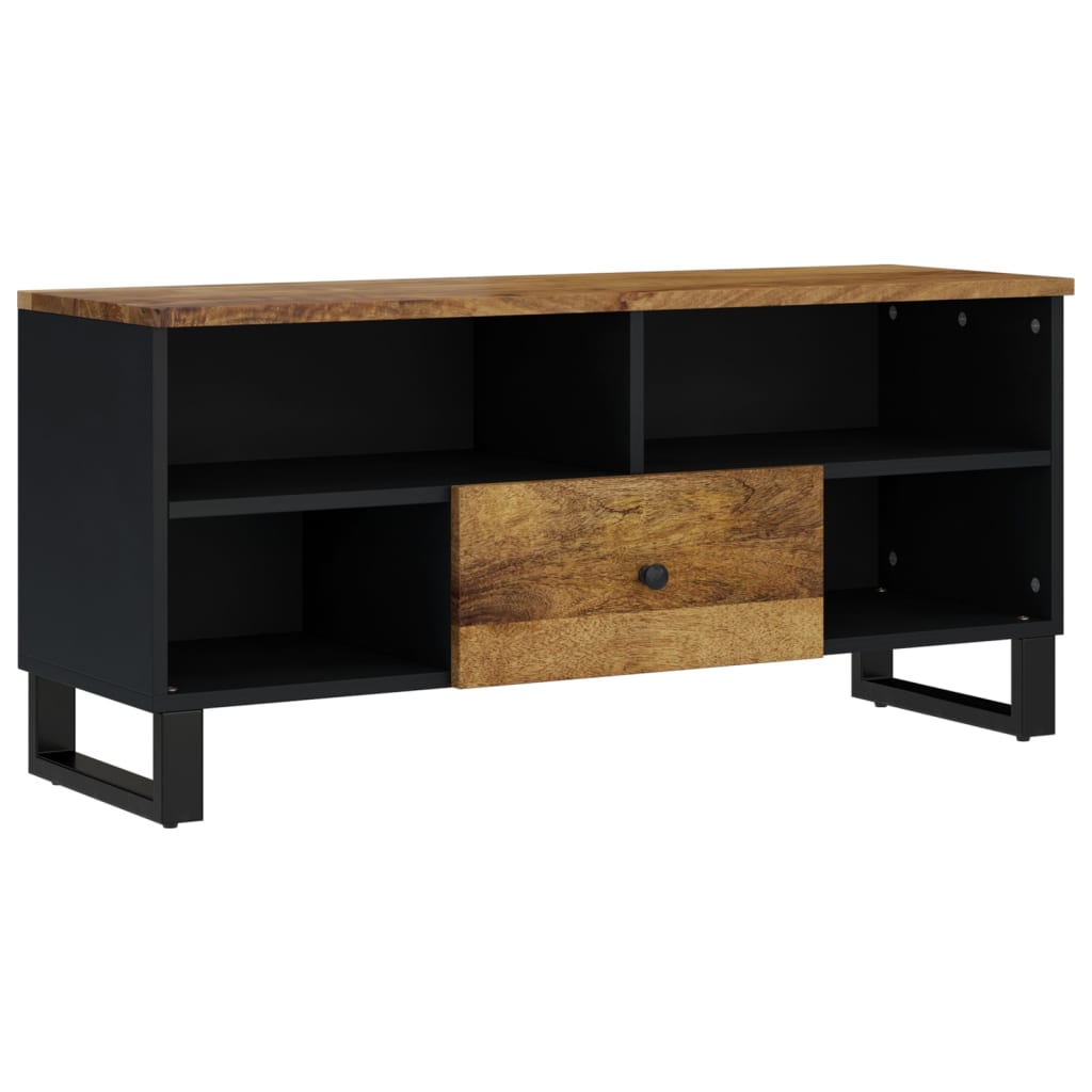 tömör mangófa és szerelt fa TV-szekrény 100 x 33 x 46 cm