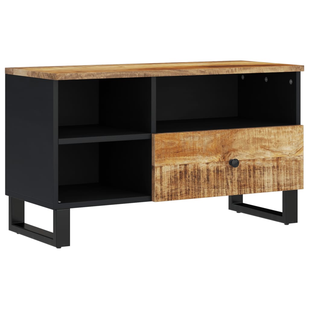 tömör mangó- és szerelt fa TV-szekrény 80 x 33 x 46 cm