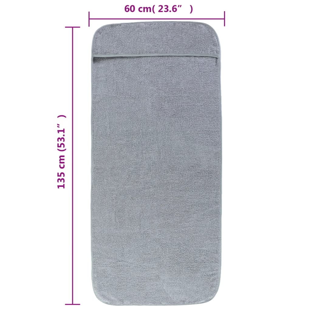 2 db szürke 400 GSM szövet strandtörölköző 60 x 135 cm