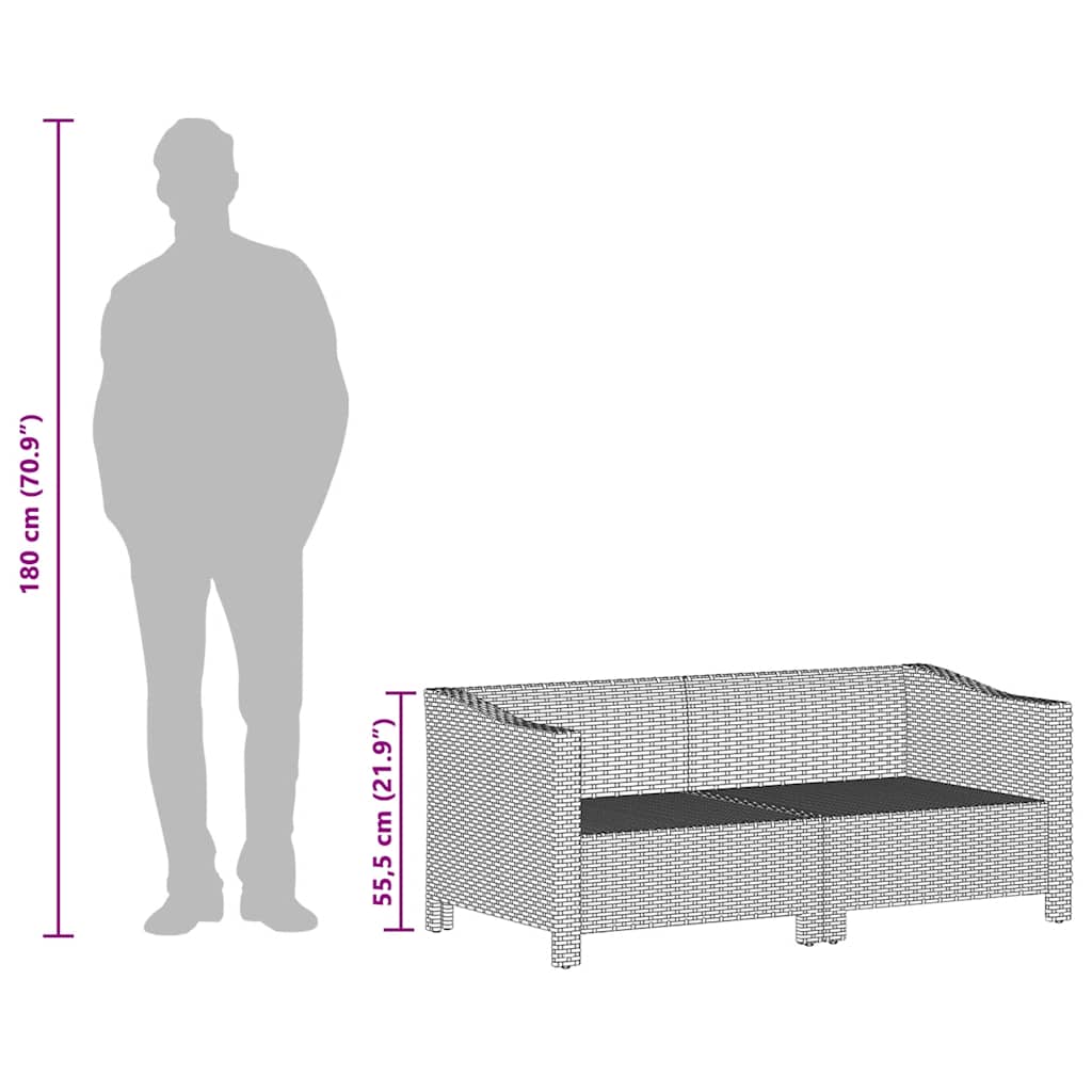 4 darabos szürke polyrattan kerti bútor szett párnákkal