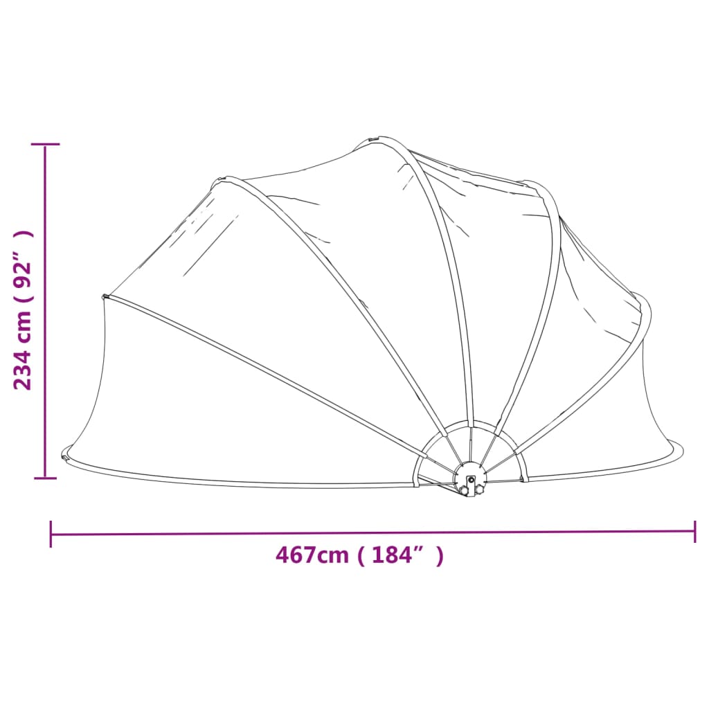 kerek PVC medencekupola 467x234 cm
