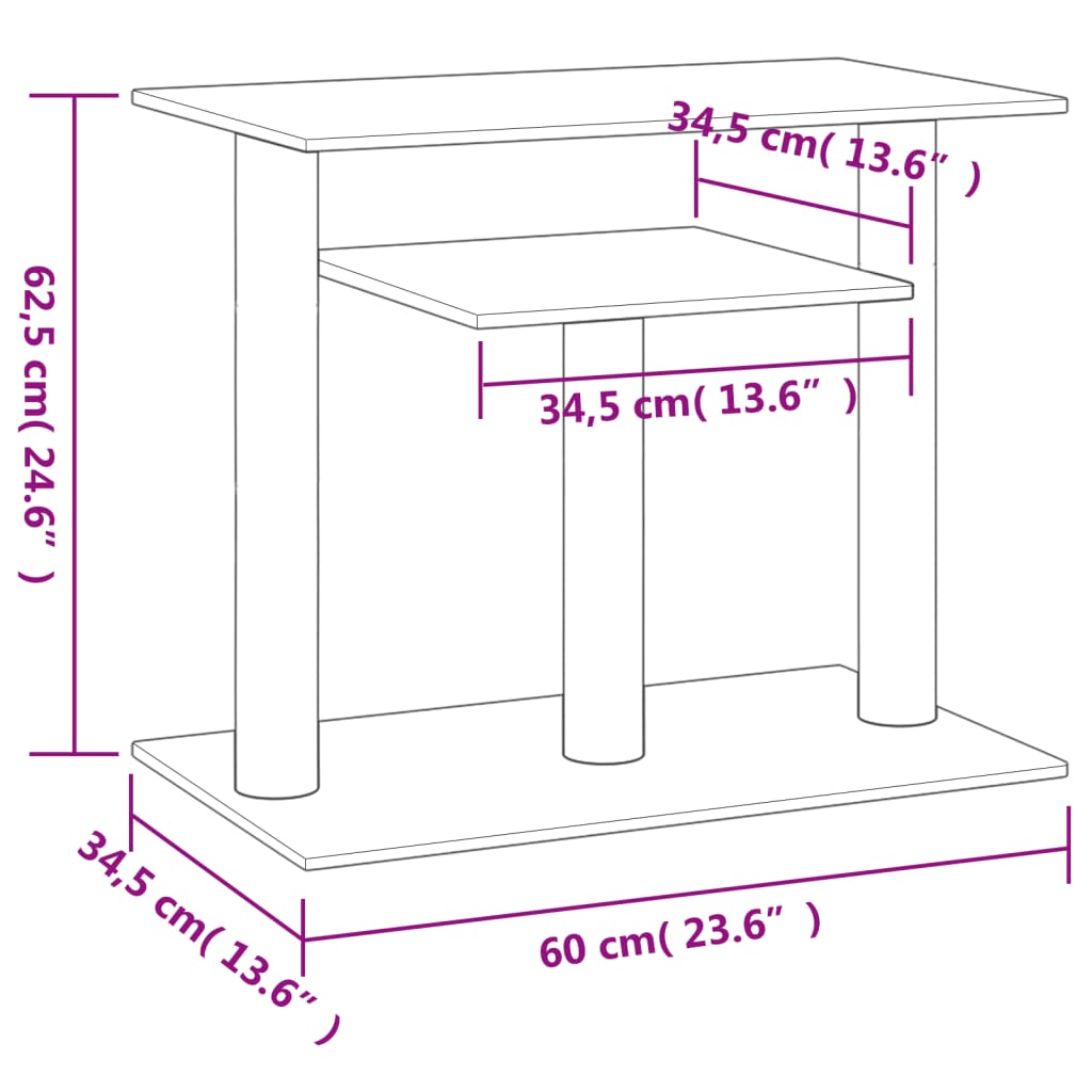 krémszínű macskakaparófa emelvényekkel 62,5 cm