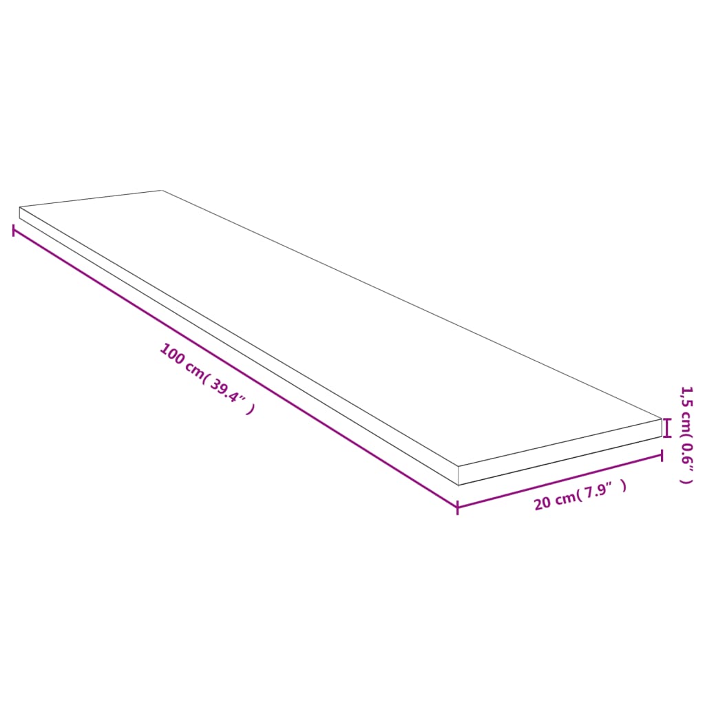 bambusz fali polc 100x20x1,5 cm