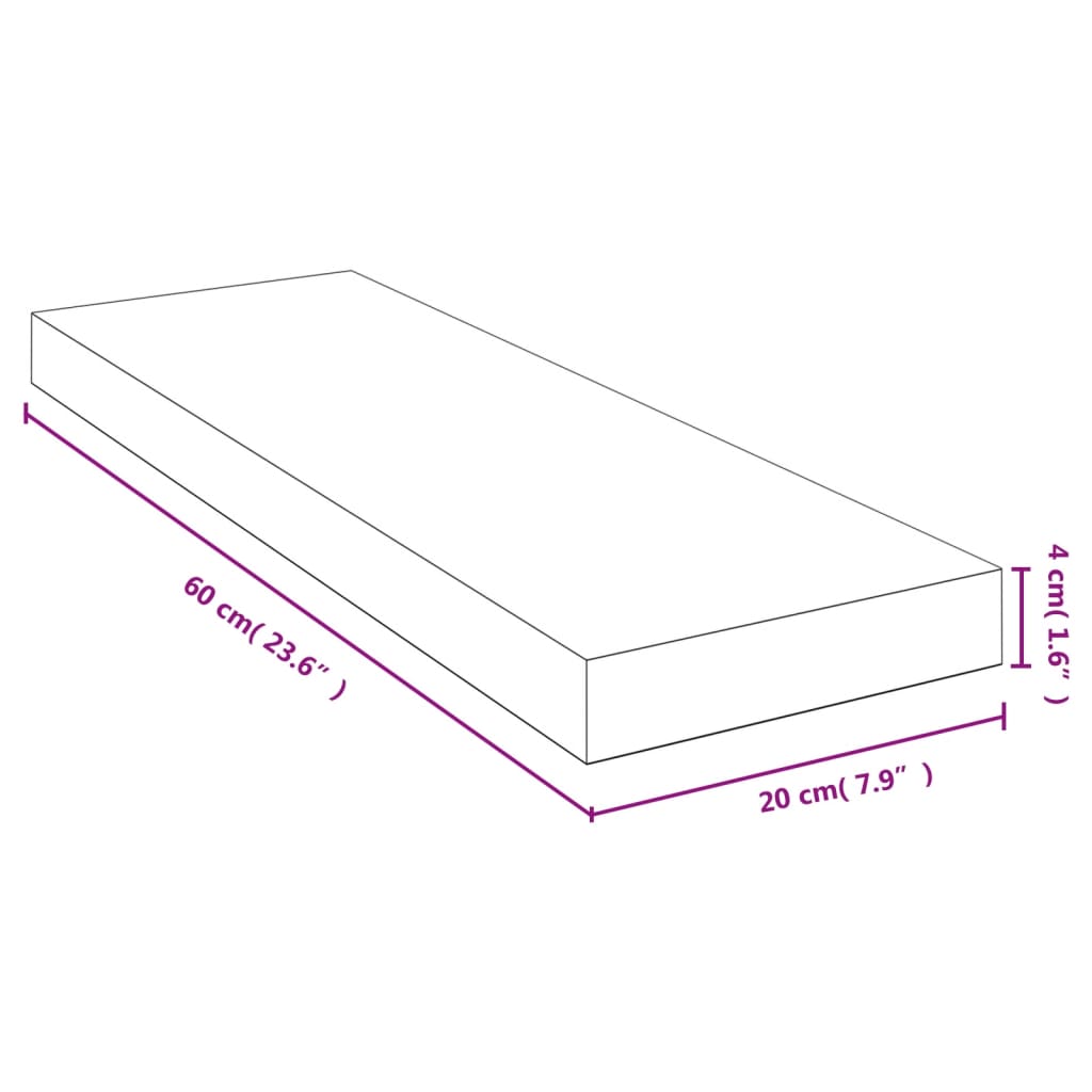 bambusz fali polc 60x20x4 cm