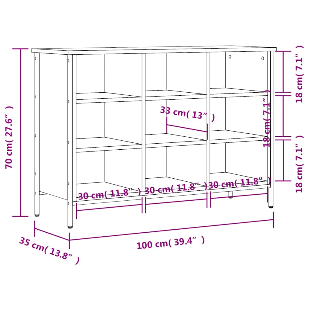fekete szerelt fa cipőszekrény 100 x 35 x 70 cm