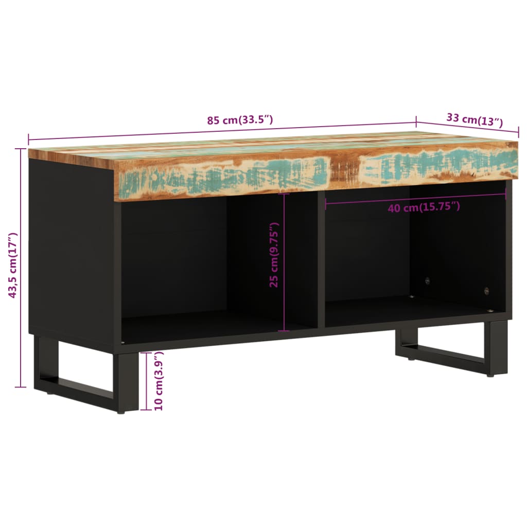 tömör újrahasznosított fa TV-szekrény 85 x 33 x 43,5 cm