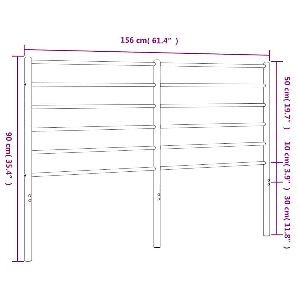 fehér fém csere fejtámla 150 cm