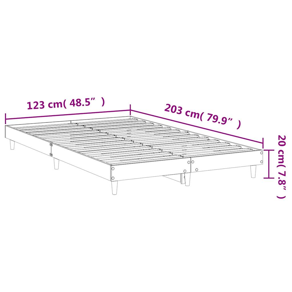 füstös tölgy színű szerelt fa ágykeret matrac nélkül 120x200 cm