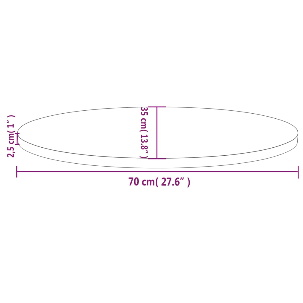 fehér tömör fenyőfa ovális asztallap 70 x 35 x 2,5 cm