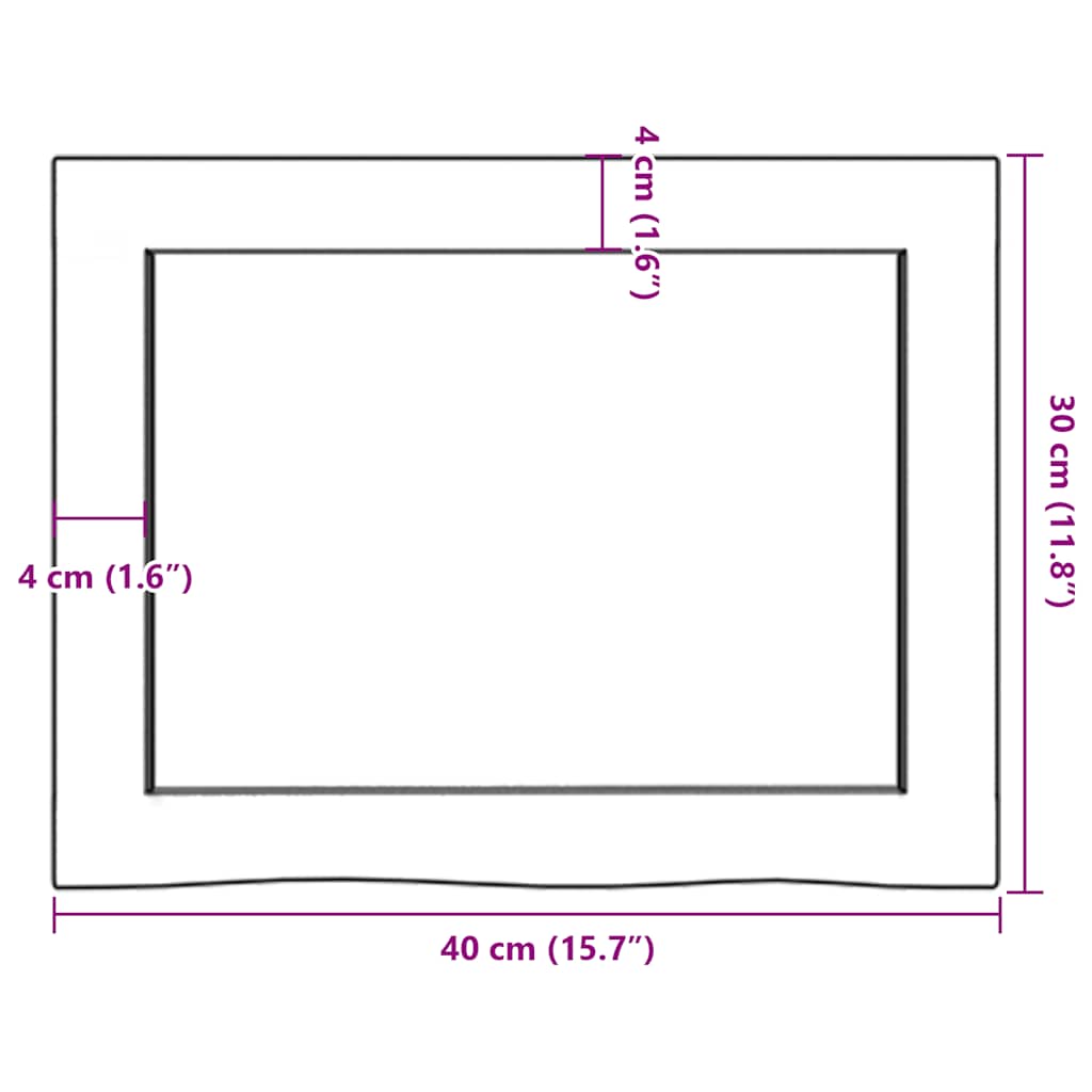 kezeletlen tömör tölgyfa fali polc 40x30x(2-6) cm