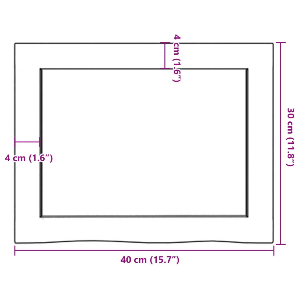 világosbarna kezelt tömör tölgyfa fali polc 40x30x(2-4) cm