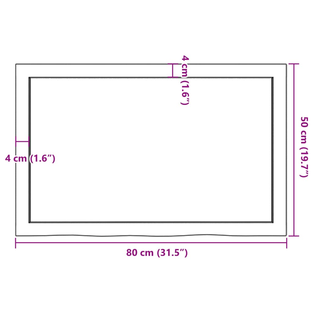 világosbarna kezelt tömör tölgyfa fali polc 80x50x(2-6) cm