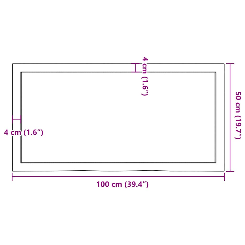 világosbarna kezelt tömör tölgyfa fali polc 100x50x(2-6) cm