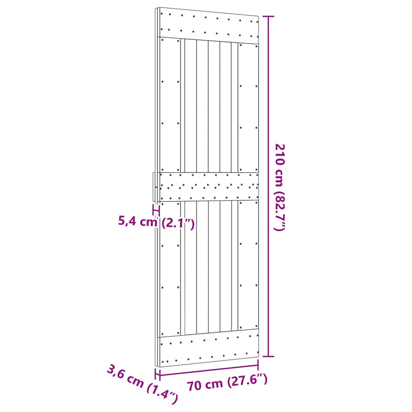 Ajtó NARVIK Természetes 70 x 210 cm Szilárd Fenyőfa