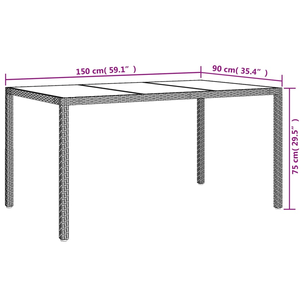 5 részes fehér polyrattan kerti étkezőgarnitúra párnákkal