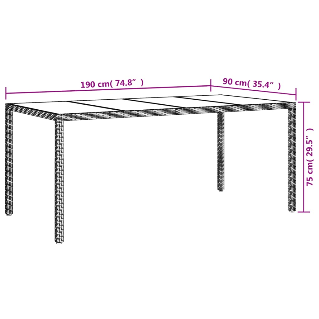 9 részes fehér polyrattan kerti étkezőgarnitúra párnákkal