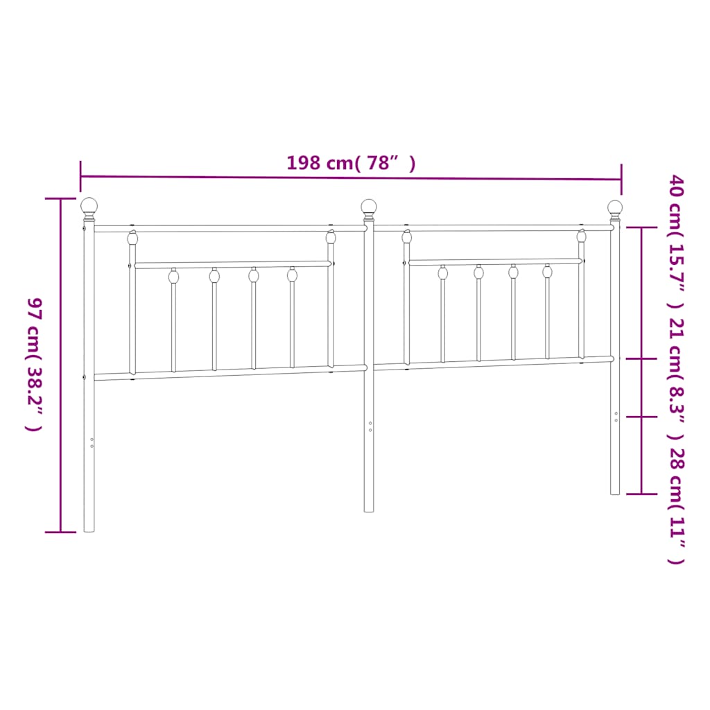 fekete fém csere fejtámla 193 cm