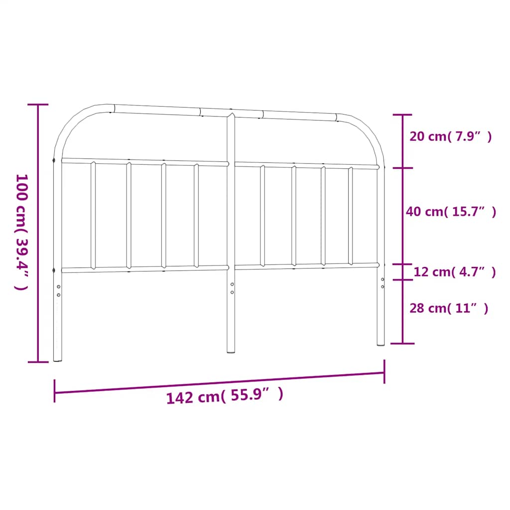 fehér fém csere fejtámla 135 cm