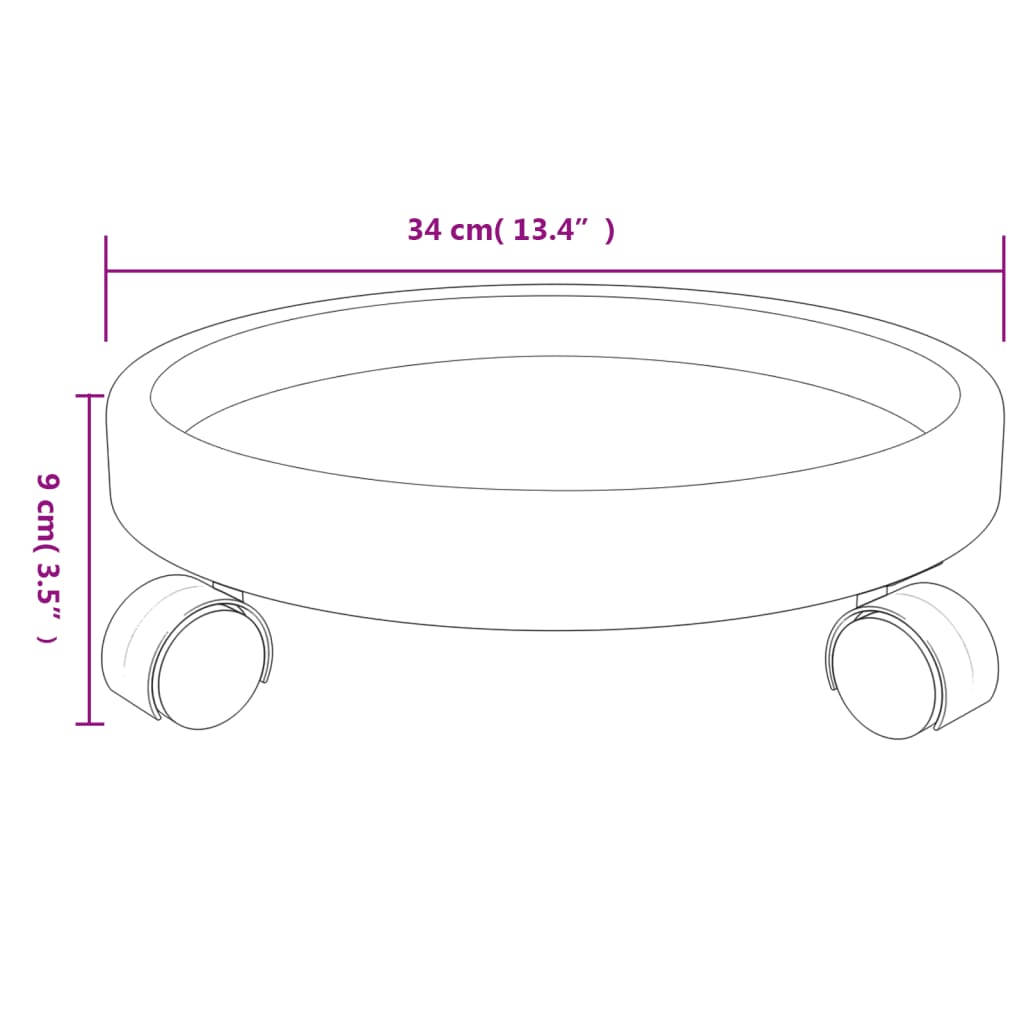 2 db szürke kerekes virágtartó átmérő 34 cm 35 kg
