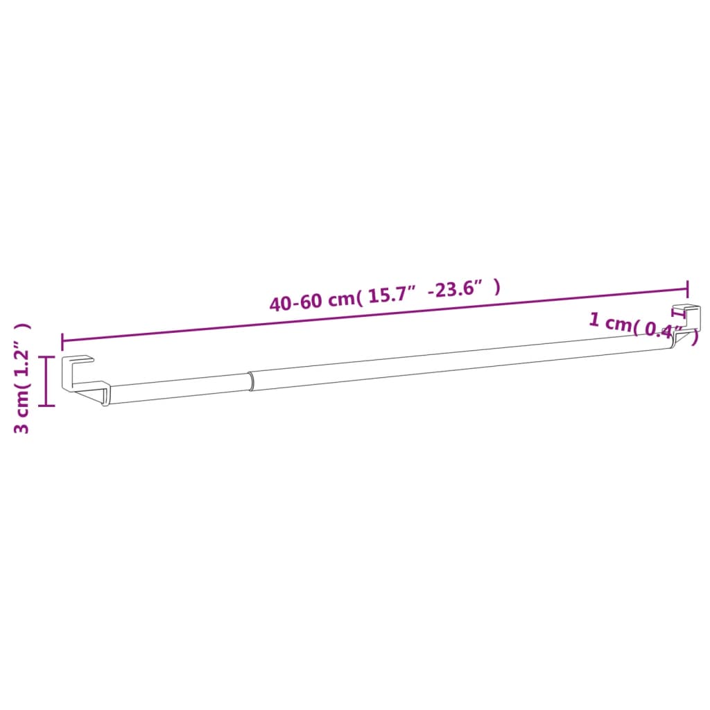 2 db fehér és ezüst alumínium függönytartó 40-60 cm
