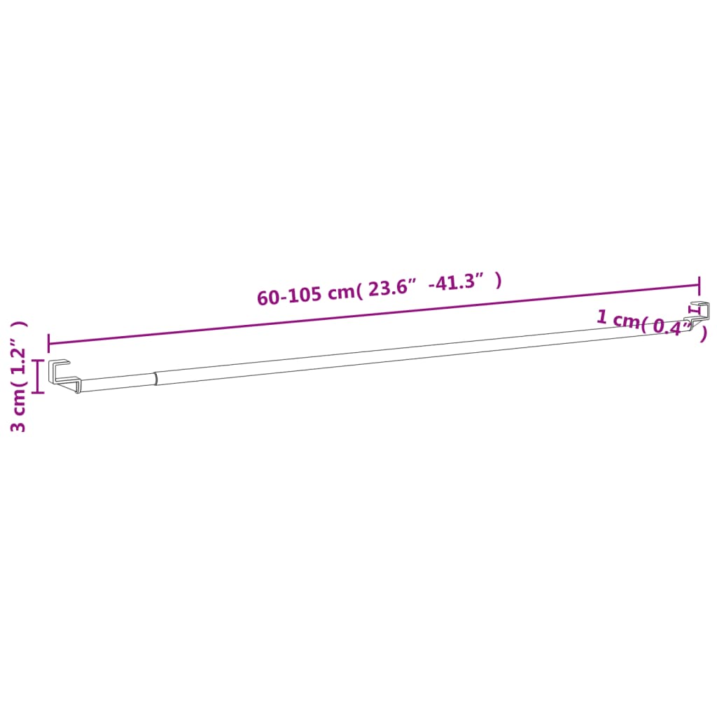 2 db fehér és ezüst alumínium függönytartó 60-105 cm