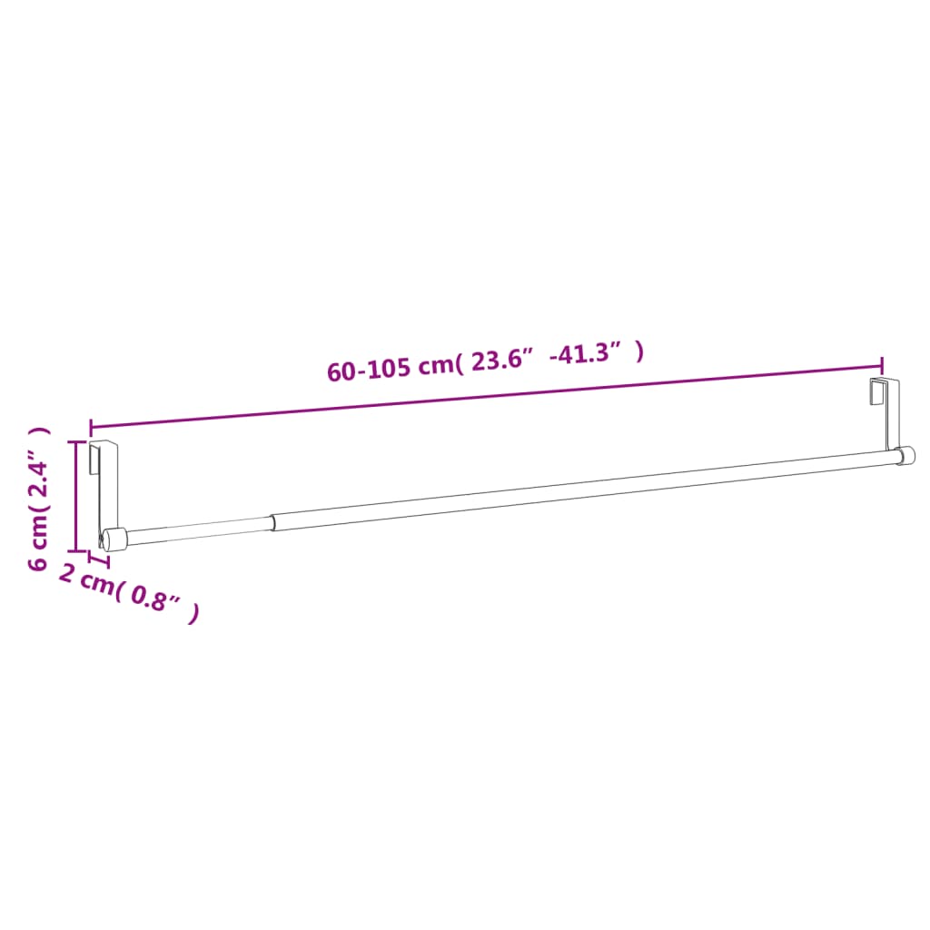 2 db fehér és ezüst alumínium függönytartó 60-105 cm