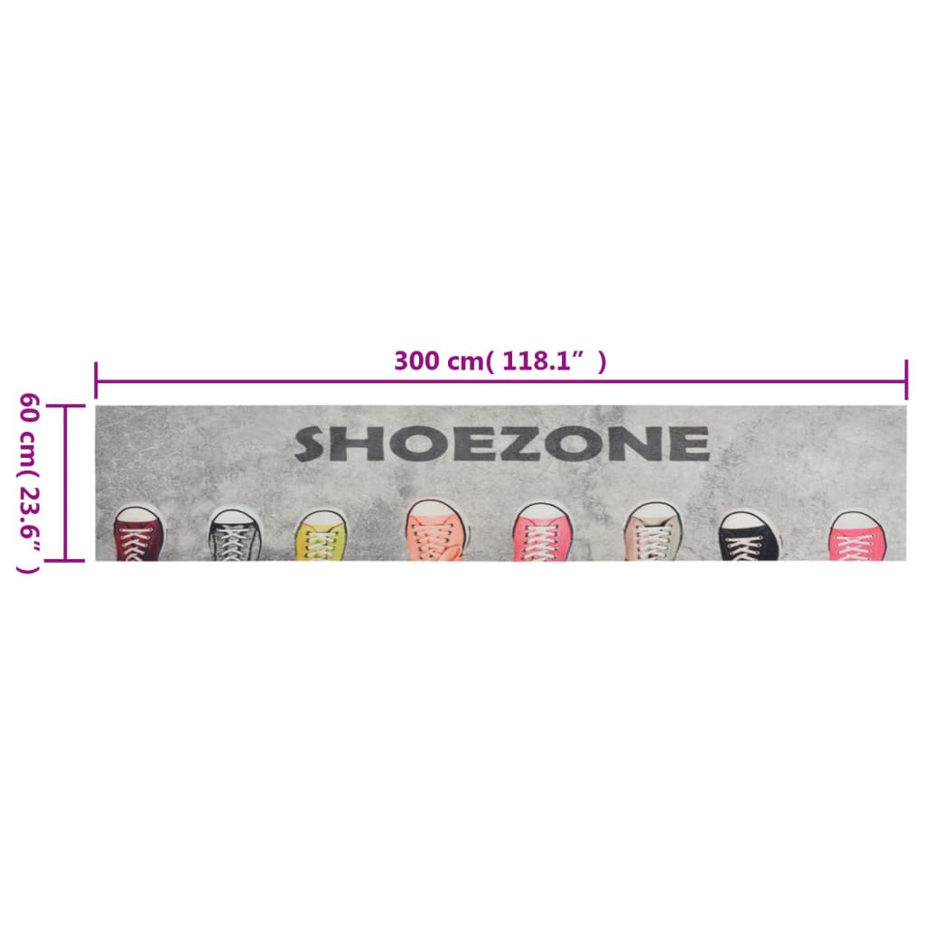 mosható shoezone feliratos bársony konyhaszőnyeg 60x300 cm