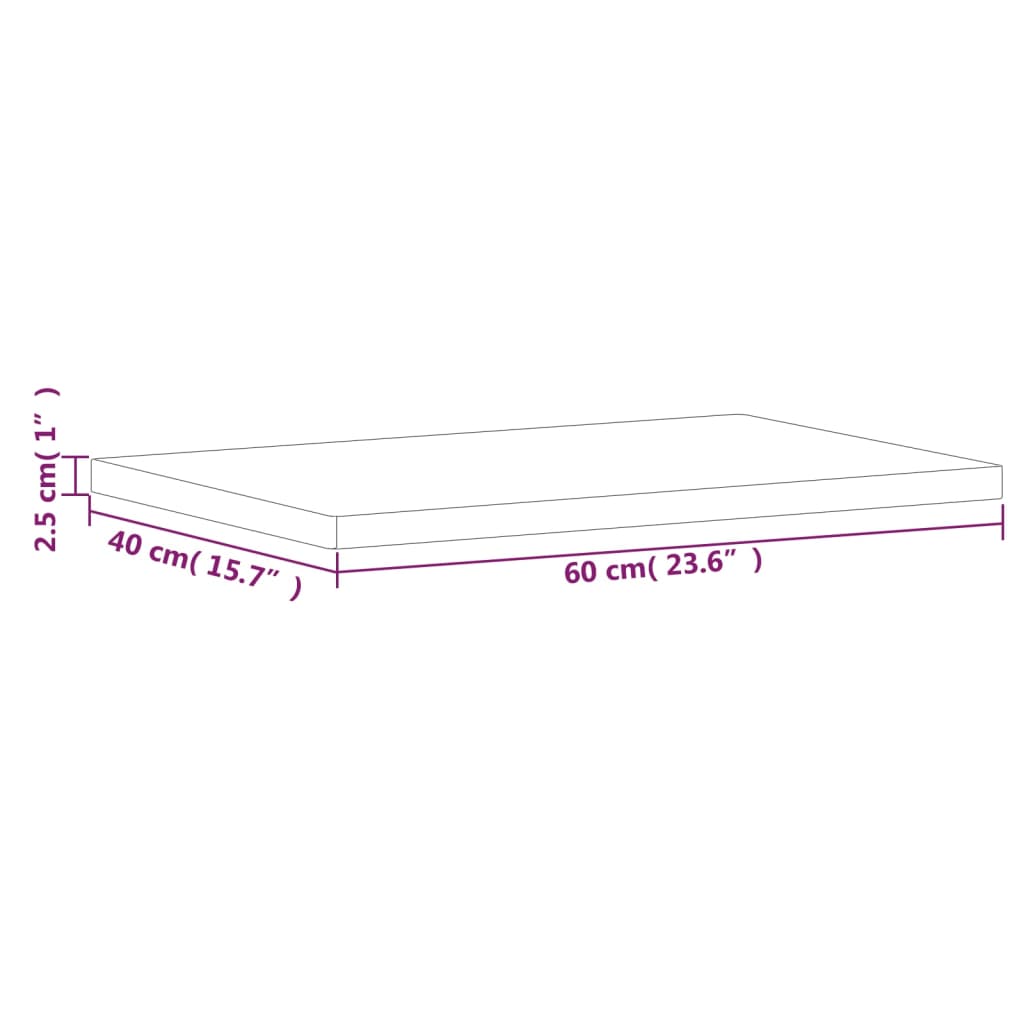 tömör bükkfa fürdőszobai pult 60 x 40 x 2,5 cm