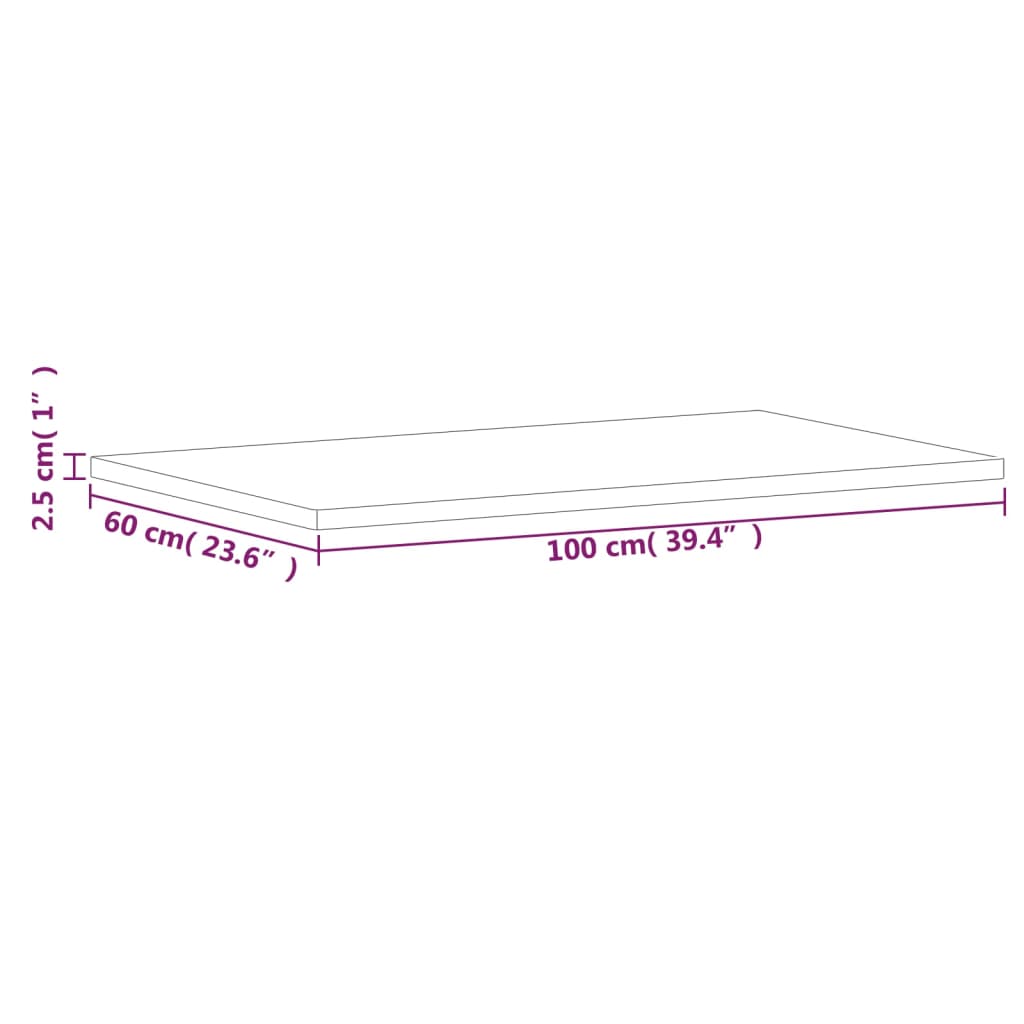 tömör bükkfa fürdőszobai pult 100 x 60 x 2,5 cm