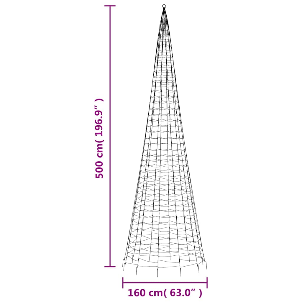 színes LED karácsonyfa 1534 LED 500 cm