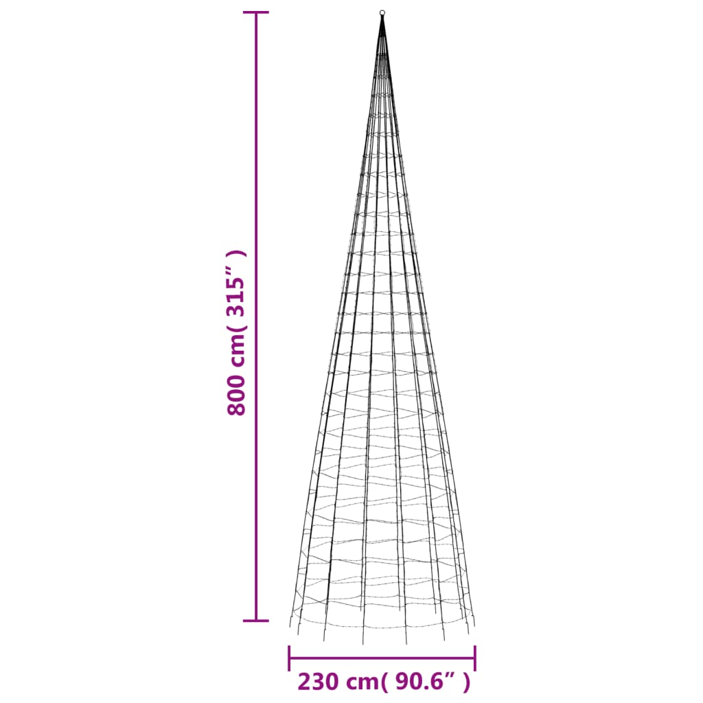 meleg fehér LED karácsonyfa 3000 LED 800 cm