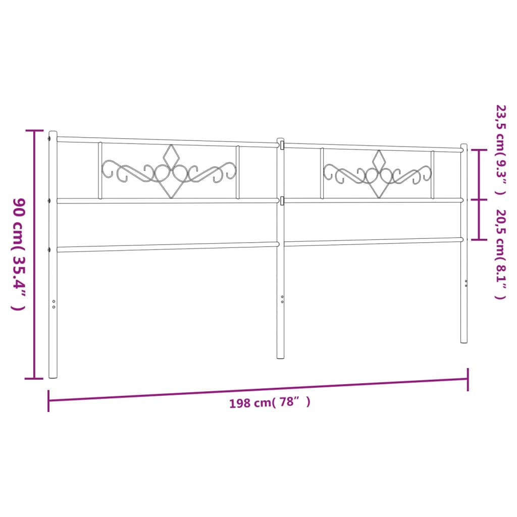 fekete fém csere fejtámla 193 cm