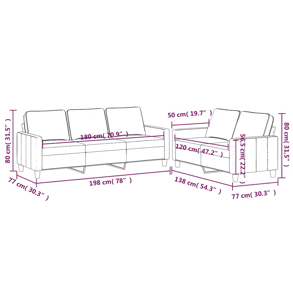 2 részes krém bársony ülőgarnitúra párnákkal