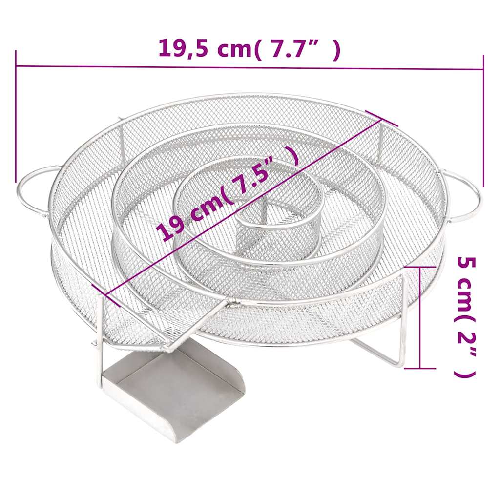 kerek rozsdamentes acél hidegfüst-generátor 19,5 cm