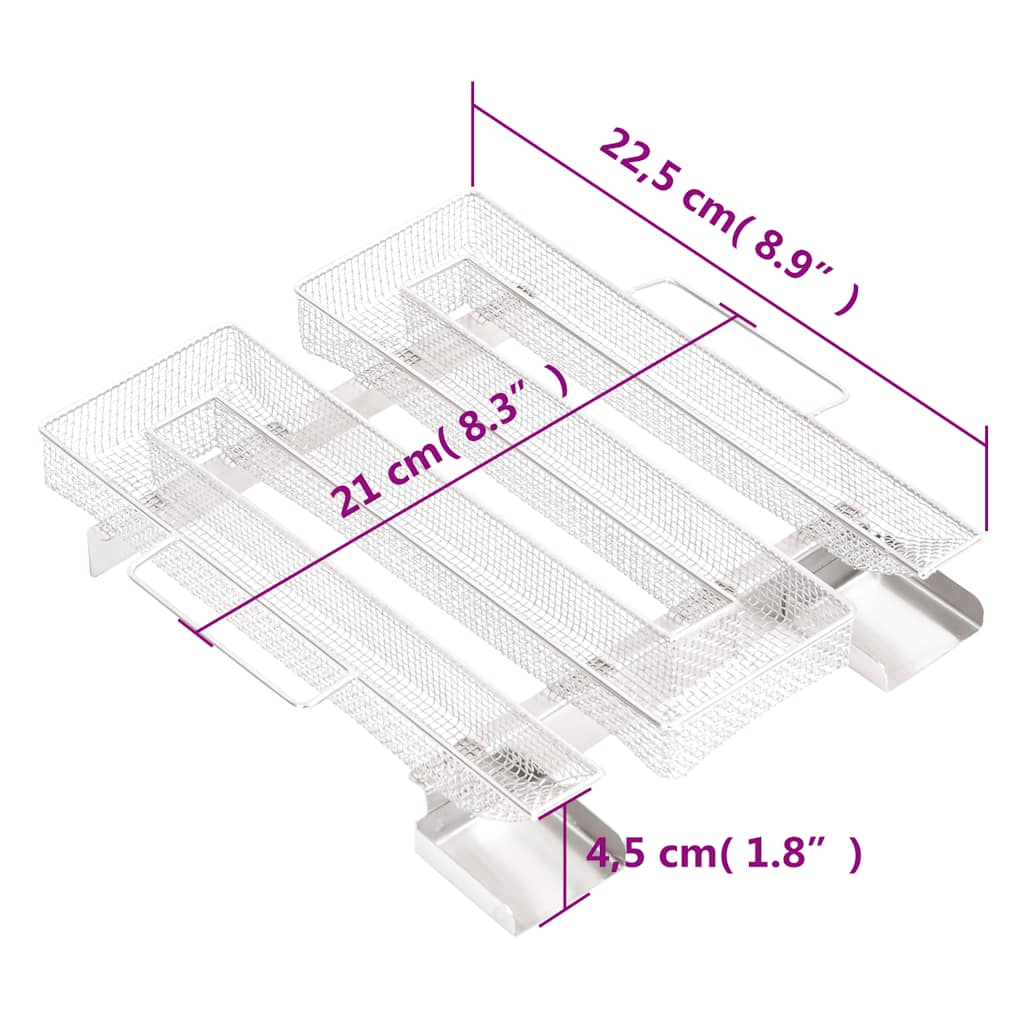 4 oldalas rozsdamentes acél hidegfüst-generátor 22,5 cm