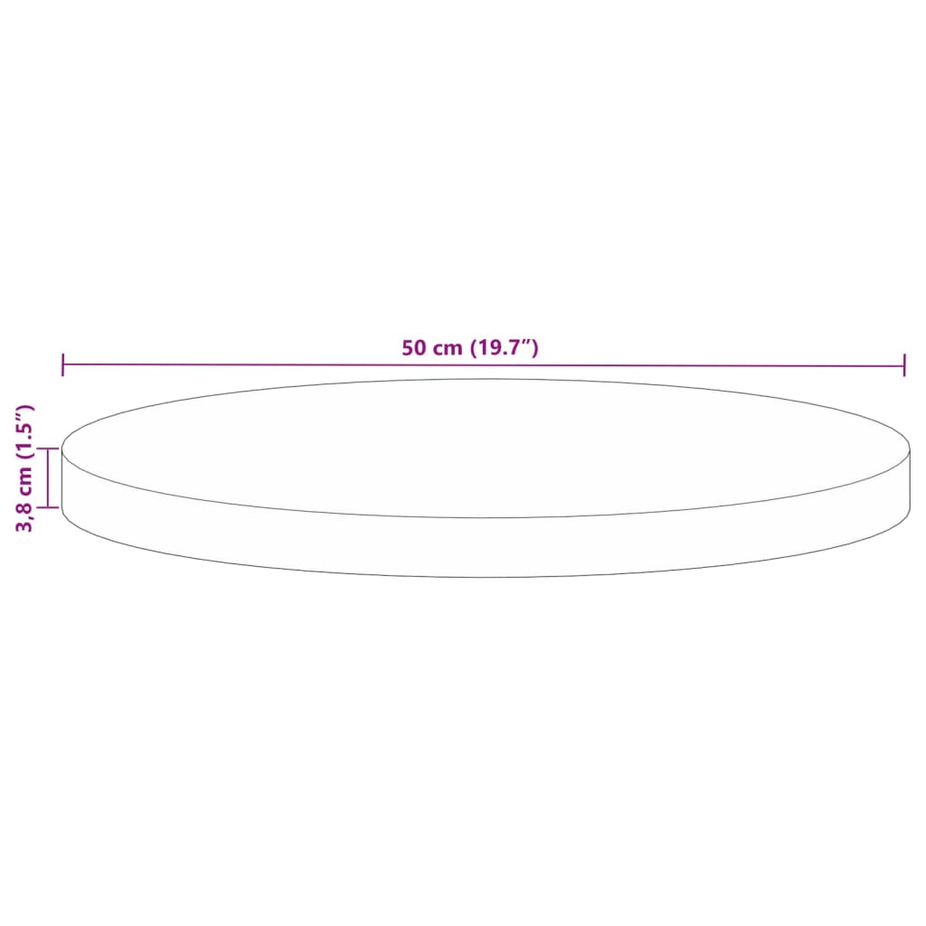 tömör újrahasznosított fa kerek asztallap Ø50 x 3,8 cm