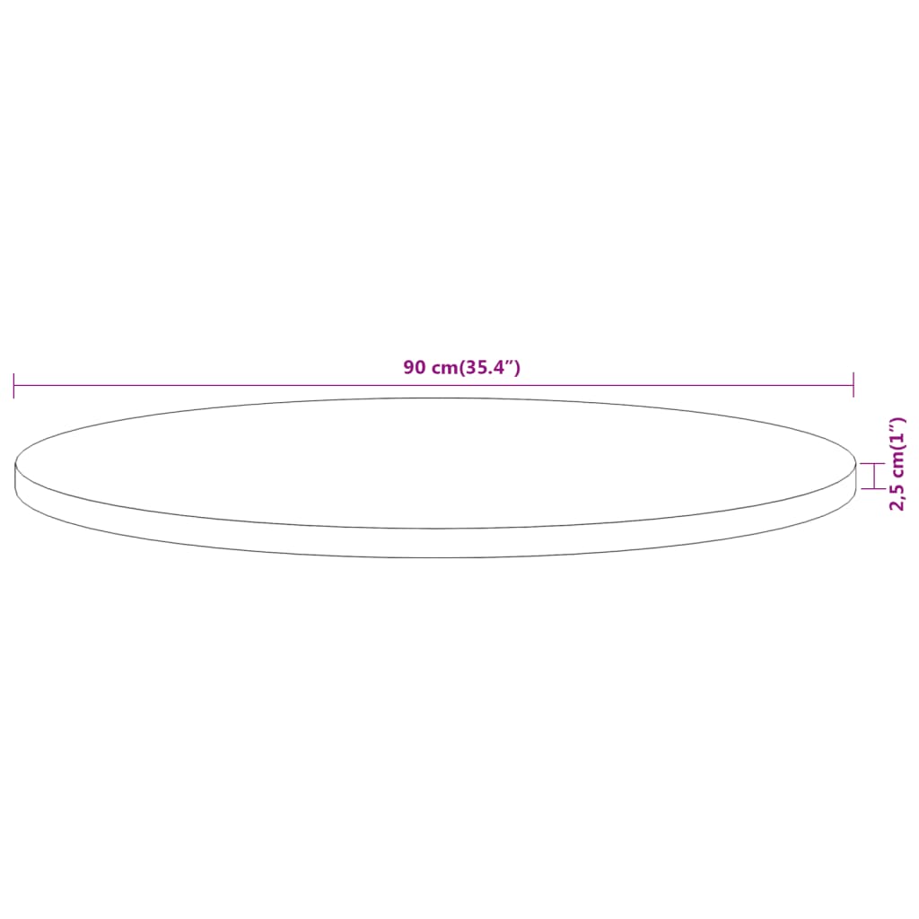 tömör akácfa kerek asztallap Ø90 x 2,5 cm