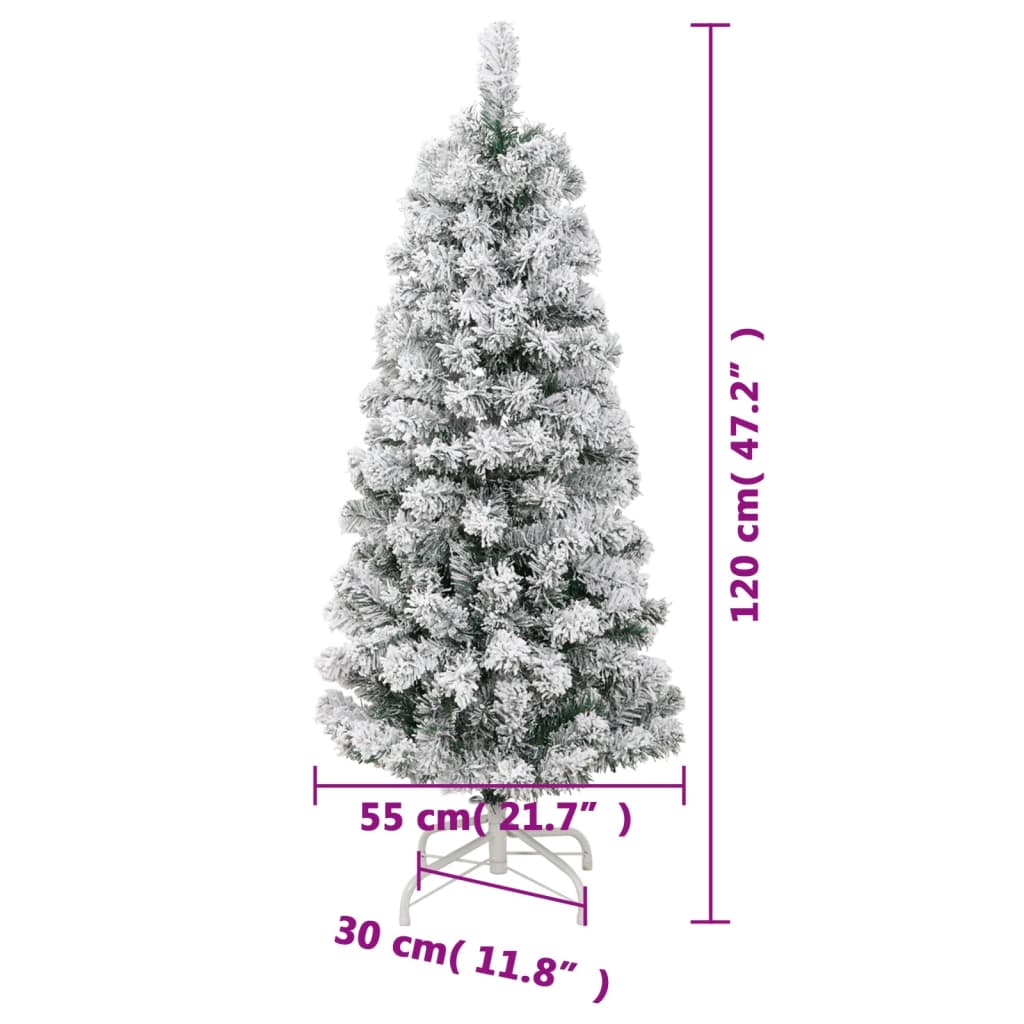 csuklópántos műkarácsonyfa hóval 120 cm