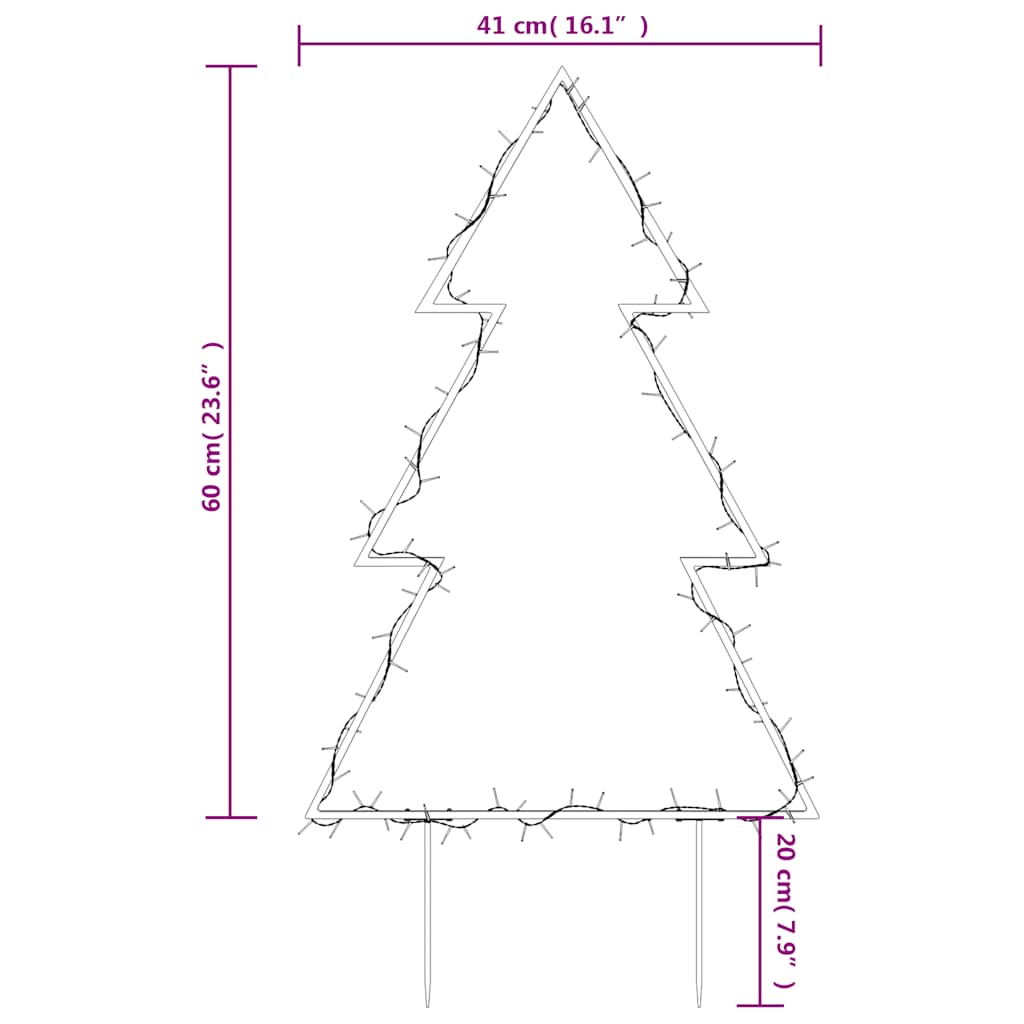 karácsonyi fa fénydekoráció 80 LED 60 cm