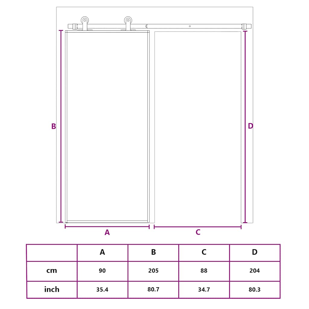 aranyszínű ESG tejüveg és alumínium tolóajtó 90 x 205 cm
