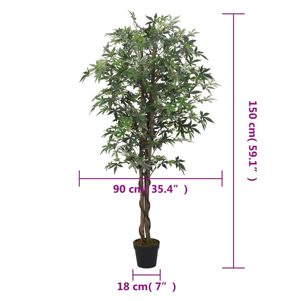 zöld mű juharfa 504 levéllel 150 cm