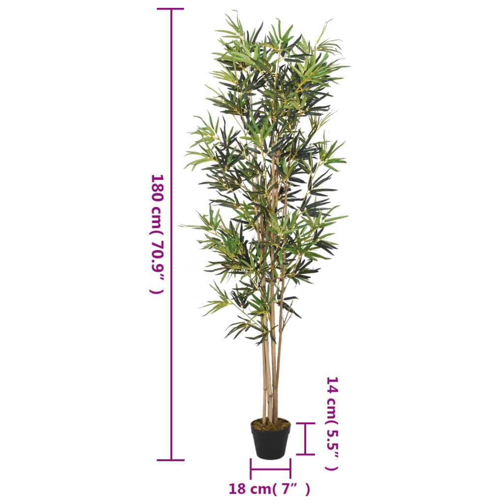 zöld mű bambuszfa 1104 levéllel 180 cm