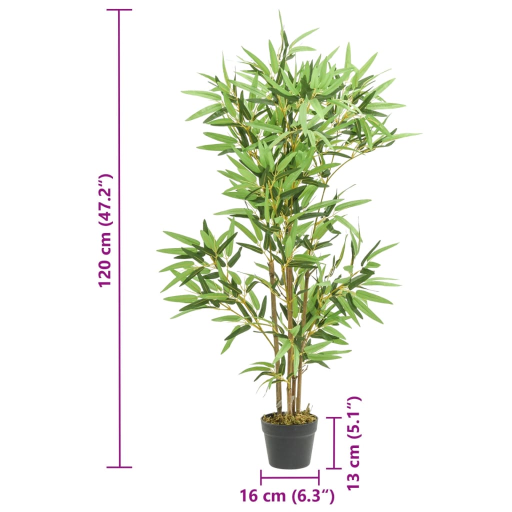 zöld mű bambuszfa 552 levéllel 120 cm