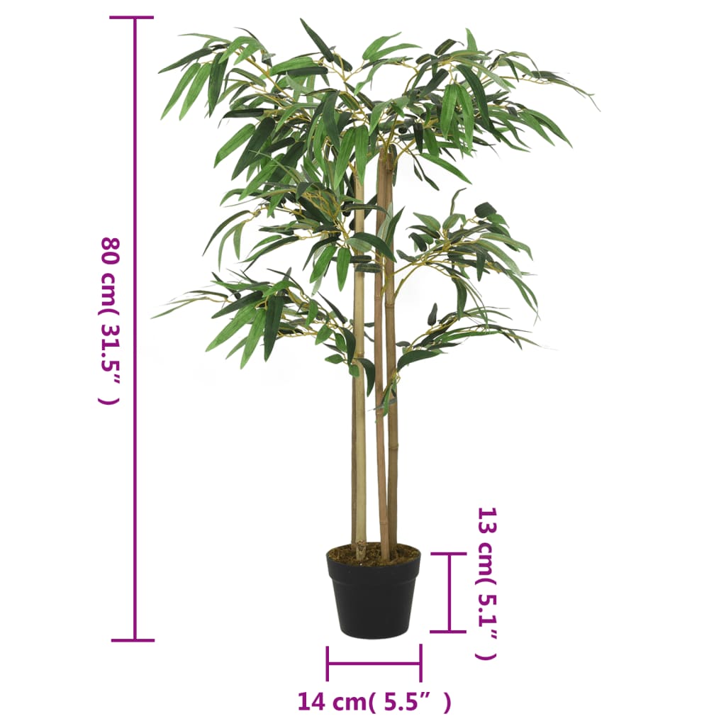 zöld mű bambuszfa 380 levéllel 80 cm