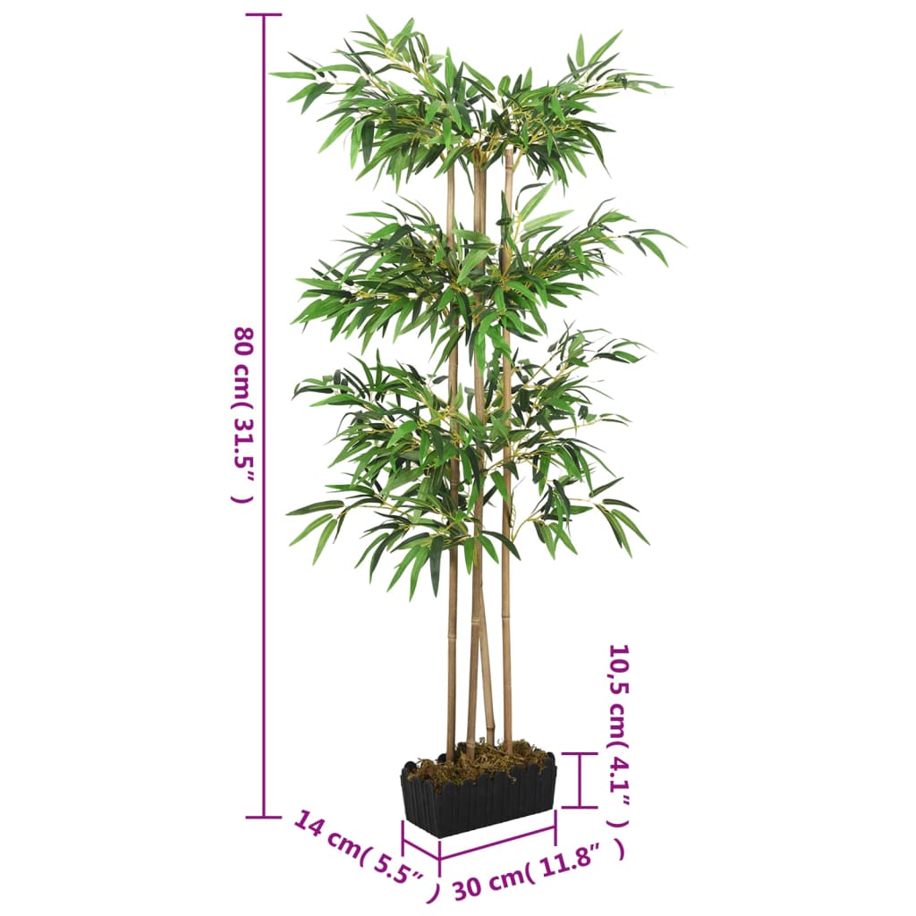 zöld mű bambuszfa 380 levéllel 80 cm