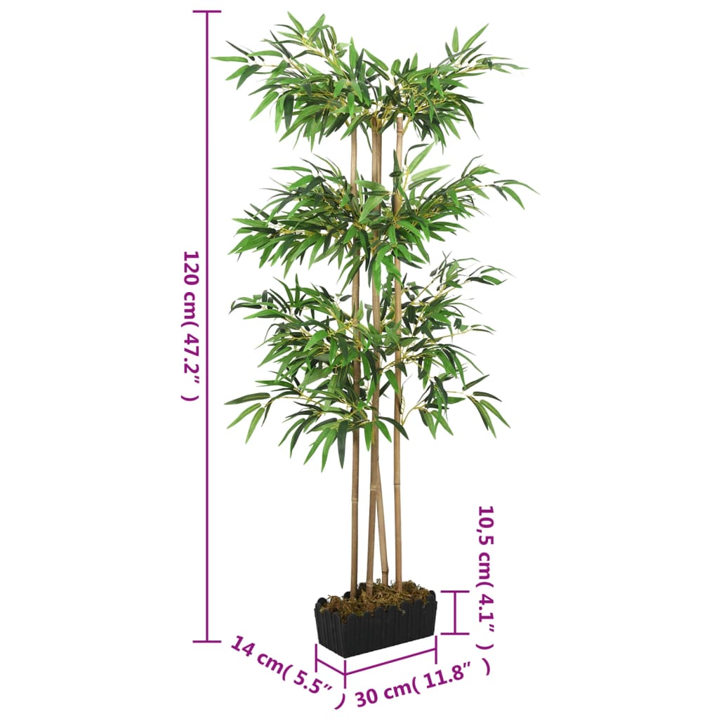 zöld mű bambusz fa 760 levéllel 120 cm